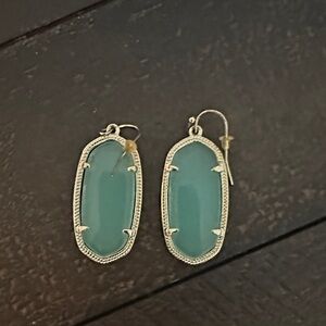 Kendra Scott Silver and Teal Earrings